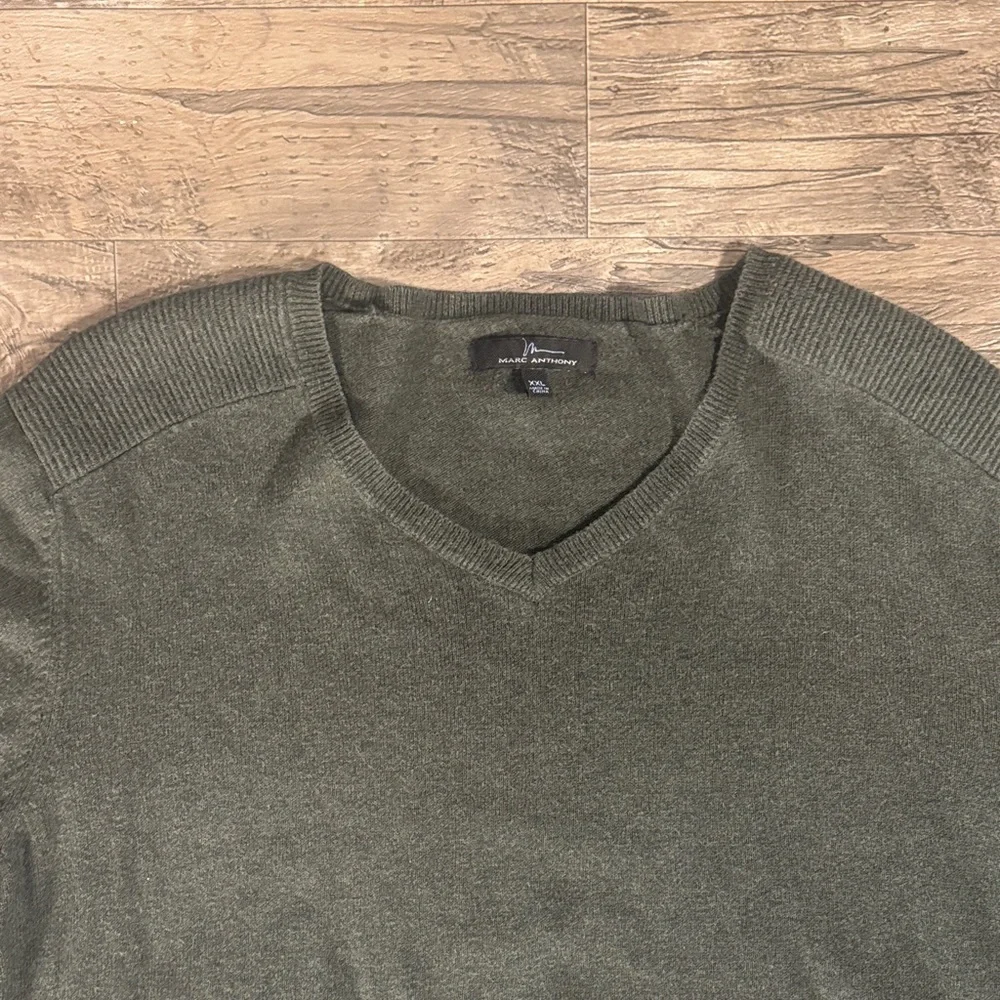 Marc Anthony Olive V-Neck Sweater - Size XXL